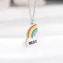 2 Pcs Rainbow Cloud Pendant Necklaces BFF Friendship Jewelry Gifts for Girls