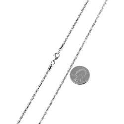 HZMAN 3.0 mm Stainless Steel Wheat Silver Chain Necklaces for Men & Women 16'' -30''