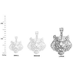 Elegant Roaring Tiger Head Necklace Pendant (Large)