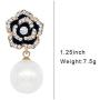Designer imitation pearl camellia charm dangle earrings for women