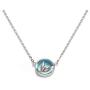 Thaya S925 Sterling Silver Pendant Necklace Mermaid Tail Blue Crystal Gemstone Necklace Chain for Women or Girls Gift (15'' + 2'')