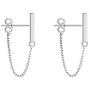 925 Minimalist Bar Earrings with Sterling Silver Tassel Chain Drop Dangle Earring for Women Girls Charms Fashion Punk Pierced Studs Hypoallergenic Jewelry Birthday Christmas Gifts for Best Friends