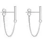 925 Minimalist Bar Earrings with Sterling Silver Tassel Chain Drop Dangle Earring for Women Girls Charms Fashion Punk Pierced Studs Hypoallergenic Jewelry Birthday Christmas Gifts for Best Friends