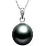Paialco 18K White Gold Cultured Tahitian Black Pearl Pendant Necklace with 18'' Chain (Sterling Silver) Paialco 18K White Gold Cultured Tahitian Black Pearl Pendant Necklace with 18'' Chain (Sterling Silver)