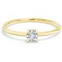 Gem Stone King 10K Yellow Gold Lab Grown Diamond Women Solitaire Engagement Ring (0.17 Ct Round G-H Color Available in size 5, 6, 7, 8, 9)