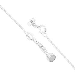 Viosi Sterling Silver 1mm Box Chain Necklace, 14'' - 30'' with Free Magnetic Clasp