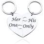 SIDIMELO Couple Keychain Couples Jewelry for Him &Her Valentine Gifts Her one His Only Couple Keychain Inspirational Gifts Jewelry Split Broken Heart Pendant Keychain