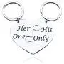 SIDIMELO Couple Keychain Couples Jewelry for Him &Her Valentine Gifts Her one His Only Couple Keychain Inspirational Gifts Jewelry Split Broken Heart Pendant Keychain