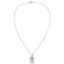 Edged Design Rectangle Locket .925 Sterling Silver Pendant Necklace