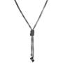 Glass beads Pendant -Necklace Delicate 40'' Net Chain Jewelry for Women and Girls (Gunmetal)