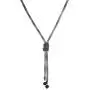 Glass beads Pendant -Necklace Delicate 40'' Net Chain Jewelry for Women and Girls (Gunmetal)