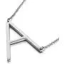 KissYan Large Initial Necklace Sideways, 18K Gold Plate Big Letters Pendant Necklace Script Name Monogram Pendant, Minimalist Necklace Jewelry Gift for Women (A-Z 26 Letters)