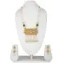 Efulgenz Indian Bollywood Traditional 14 K Gold Plated Crystal Kundan Pearl Beaded Wedding Temple Tassel Choker Necklace Earrings Jewelry Set