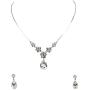 Faship Gorgeous Rhinestone Crystal Floral Necklace Earrings Set