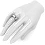 Super Heavy Sterling Silver 8mm Domed Double Row Simulated Diamond Wedding Band Full Eternity Ring