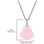 Laughing Buddha Light Pink Jade Pendant Necklace Rope Chain Genuine Certified Grade A Jadeite Jade Hand Crafted, Pink Jade Necklace, 14k White Gold Finish Laughing Jade Buddha Necklace, Pink Jade Medallion Silver Rope Chain Necklace, Mens Jewelry, Buddha 