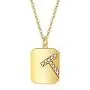 SANNYRA Initial Necklace 14K Gold-Plated Square Pendant A-Z 26 Letters Alphabet Personalized Jewelry Gift for Women