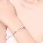 Nobranded SUNCHIO S925 Sterling Silver Bracelet for Women, 8-9 Inches Adjustable Infinite Charm Double Heart Wrist Chain,Gift for Women Anniversary