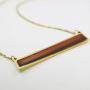 Ms.Iconic 35x6MM Silver Rose Gold Plated Rectangle Bar Mood Charm Color Change Necklace Color Changing Jewelry Bridesmaid Wedding Gift for Her