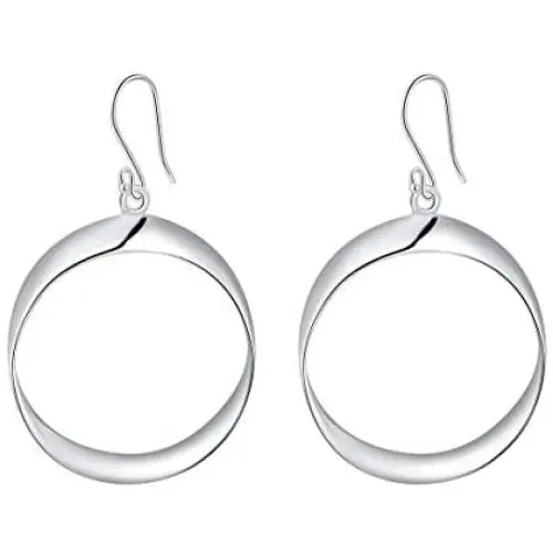 SA SILVERAGE 925 Sterling Silver Oval Twist French Wire Earrings for Women Teardrop Earrings SA SILVERAGE 925 Sterling Silver Oval Twist French Wire Earrings for Women Teardrop Earrings