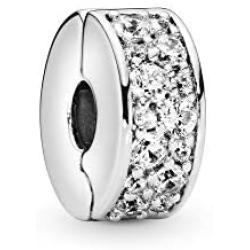 Pandora Jewelry Clear Pave Clip Cubic Zirconia Charm in Sterling Silver