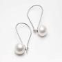 Pearl Drop Dangle Earrings for Women Sterling Silver White Real Freshwater Cultured Pearl Earrings COMOTO Jewelry
