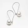 Pearl Drop Dangle Earrings for Women Sterling Silver White Real Freshwater Cultured Pearl Earrings COMOTO Jewelry
