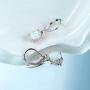 Opal Leveback Earrings Dangle White Rose Gold Plated for Women Girls Hypoallergenic 6x8mm