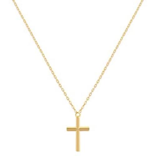 OSIANA Small Cross Necklace for Women Sterling Silver Simple Elegant Delicate Cross Necklace Good Elephant Evil Eye Necklace Gift