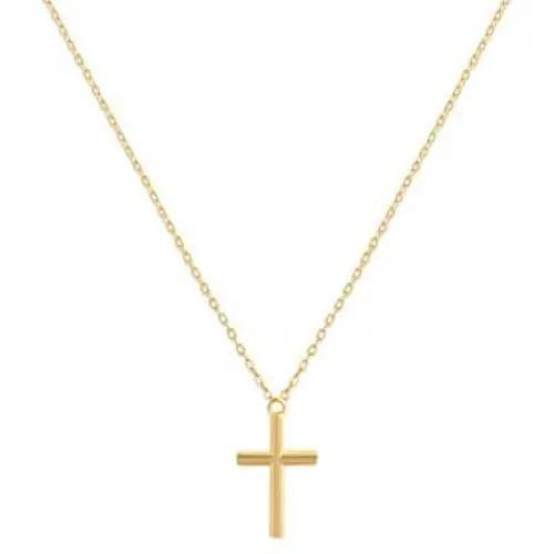 OSIANA Small Cross Necklace for Women Sterling Silver Simple Elegant Delicate Cross Necklace Good Elephant Evil Eye Necklace Gift