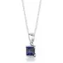 Peora Created Blue Sapphire Drop Earrings and Pendant Necklace Jewelry Set for Women in Sterling Silver, Dainty Heart Accent, 2.75 Carats total Princess Cut, with 18 inch Chain Peora Created Blue Sapphire Drop Earrings and Pendant Necklace Jewelry Set for Women in Sterling Silver, Dainty Heart Accent, 2.75 Carats total Princess Cut, with 18 inch Chain