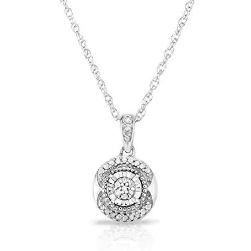 Femme Luxe 0.10 carats Diamond Pendant Necklace for Women, 925 Sterling Silver, Dainty Jewelry, Gifts for Women Femme Luxe 0.10 carats Diamond Pendant Necklace for Women, 925 Sterling Silver, Dainty Jewelry, Gifts for Women