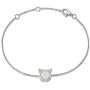 FANCIME Sterling Silver Tiny Cat Earrings/Necklace/Bracelet Created Fire Opal Cute Dot Round Disc Dainty Minimalist Jewelry for Women Girls