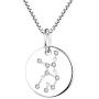YL Womens Constellation Jewelry Sterling Silver Zodiac Necklace Astrology Coin Disc Horoscope Pendant with 18K White/Rose Gold Plated