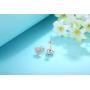925 Sterling Silver Stud Earrings for Women|4 Pairs Cubic Zirconia Stud Earrings 14K White Gold Plated Heart Stud Earrings for Women Men Girls 3/4/5/6mm