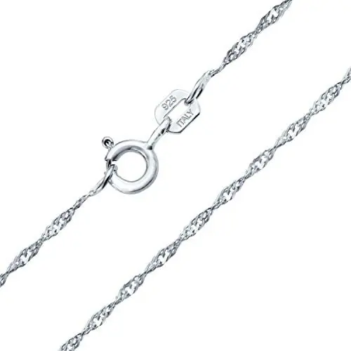 Bling Jewelry Thin 1.5MM Singapore Twist Rope Chain Necklace for Women Rose Gold Plated 925 Sterling Silver Made Italy 14 16 18 20 24 Inch Bling Jewelry Thin 1.5MM Singapore Twist Rope Chain Necklace for Women Rose Gold Plated 925 Sterling Silver Made Italy 14 16 18 20 24 Inch