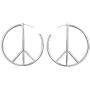 Peace Sign Symbol Geometric Stud Earrings Jewelry Minimalist Big Round Hoop Statement Earrings for Women