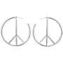 Peace Sign Symbol Geometric Stud Earrings Jewelry Minimalist Big Round Hoop Statement Earrings for Women