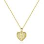 iDIMSON Gold Heart Initial Pendant Necklace for Girls 14K Gold Plated Filled Dainty Heart Pendant Initial Letter Necklaces Alphabet Monogram Necklaces Jewelry Gift for Women Teen Girls