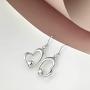 WINNICACA Sterling Silver Sideways Shaped Heart Dangle Drop Hooks Stud Earrings Jewelry Gifts for Women Birthday