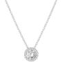 PAVOI 14K Gold Plated Post Faux Diamond Round Solitaire Pendant Halo Necklace | Gold Necklace for Women | Slider Adjustable