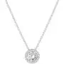 PAVOI 14K Gold Plated Post Faux Diamond Round Solitaire Pendant Halo Necklace | Gold Necklace for Women | Slider Adjustable