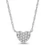 Sterling Silver Diamond Heart Pendant Necklace (1/10-1/4 cttw, I-J Color, I2-I3 Clarity), 18'' Sterling Silver Diamond Heart Pendant Necklace (1/10-1/4 cttw, I-J Color, I2-I3 Clarity), 18''