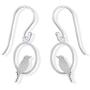 Boma Jewelry Sterling Silver Bird On A Perch Oval Dangle Earrings