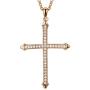 AOOVOO Gold Cross Necklace, Rose Gold with 5A CZ Simulated Diamond Faith Pendant Jewelry for Women Girls, 16-24 Inches Chain with Gift Box