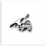 Xusamss Punk Titanium Steel Wing Dragon Pendant Necklace with 24inches Link Chain