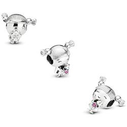 MiniJewelry Family Grandma Grandpa Little Boy Girl Charm for Bracelets Women Mom Brother Sister Young Sterling Silver Charms for Birthday Gift