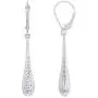 14k White Gold Textured Teardrop Dangle Drop Earrings, 6mm 14k White Gold Textured Teardrop Dangle Drop Earrings, 6mm