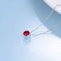 925 Sterling Silver Solitaire Cubic Zirconia Necklace for Women Teen Girls