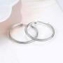 LUHE Silver Hoop Earrings Sterling Silver Circle Endless Big Earrings Hoops Jewelry,Fashion Double Layered Round Circle Clip On Earrings Hoops for Women